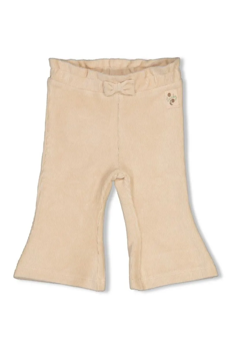 Feetje Flare Broek Velours Rib Lucky Bloombird Offwhite, flared broek van offwhite velours rib